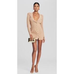 New Retrofête Mimi Rib Knit Dress In Nude Sz XS $365